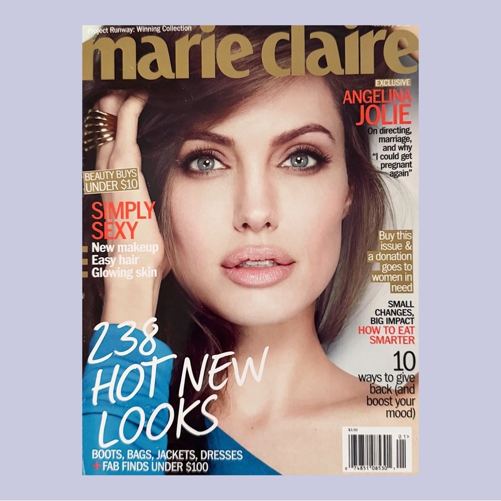 Marie Claire January 2012 Angelina Jolie Exclusive Cover Collectible Issue